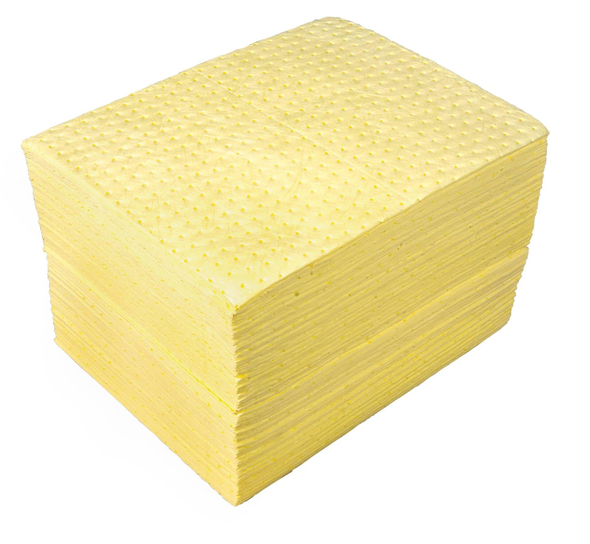Stapel gelber Ölbindevliese mit Perforation